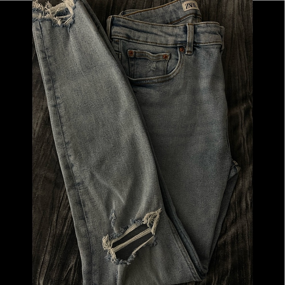 Zara Denim Distressed Skinny Jeans